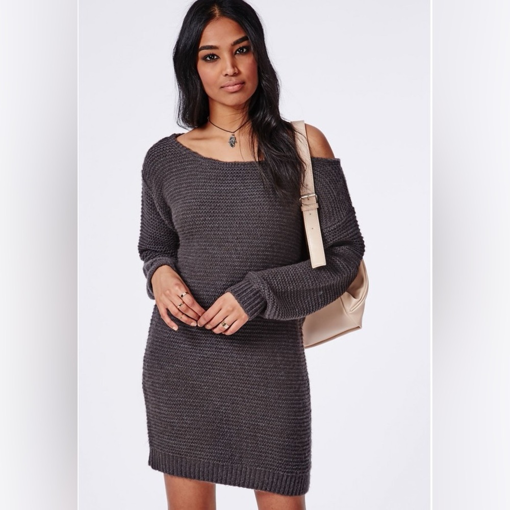 MISSGUIDED Off Shoulder Knit Dress